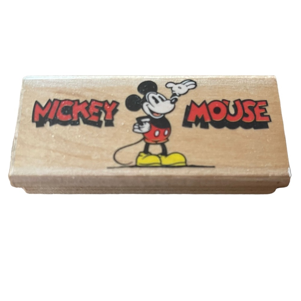 MICKEY MOUSE DISNEY Cartoon Character RUBBER STAMPEDE 376-E Wood Mount Stamp (J4